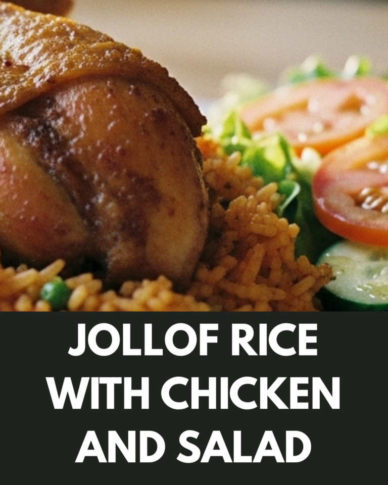 Jollof Rice with Chicken and Salad