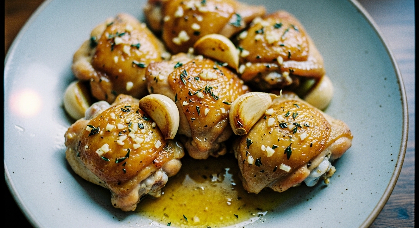 garlic butter chicken thighs (stove top)