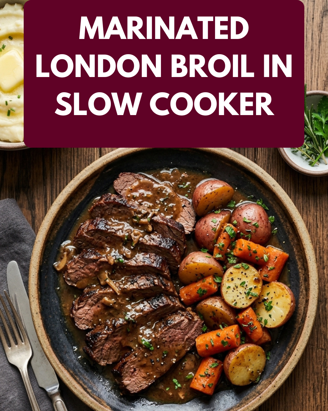 Marinated London Broil in Slow Cooker
